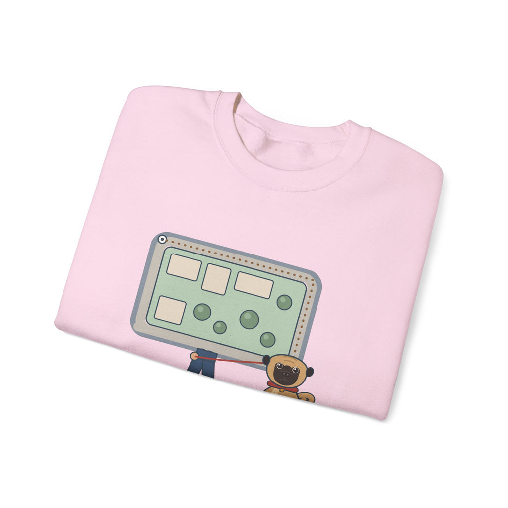 Pug Crewneck Sweatshirt - The Pug Sat Down Halfway Around the Block