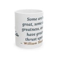 Shakespeare Quote Mug, Some Are Born Great, Literary Crowned Goose Coffee Mug 11oz