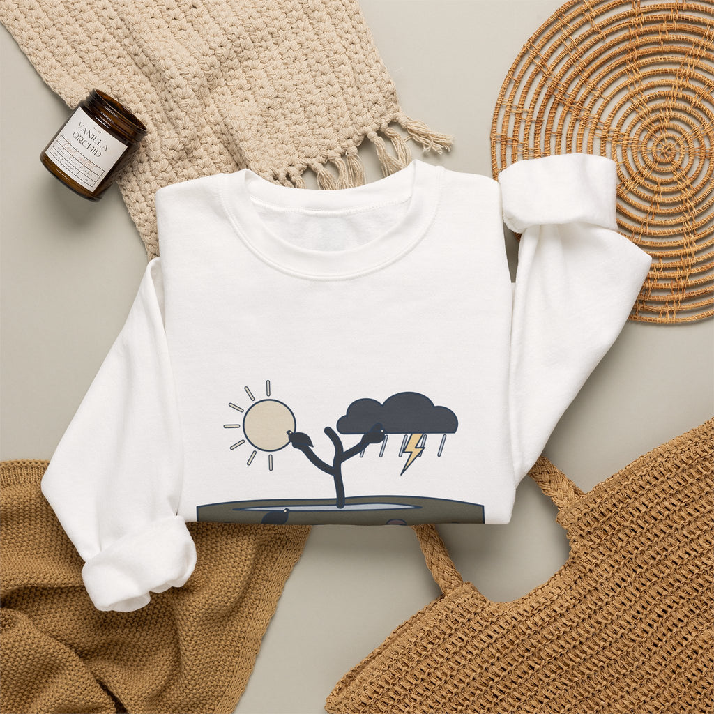 Fair Is Foul and Foul Is Fair Sweatshirt, Gothic Shakespeare Quote Crewneck with Twisted Heath Tree