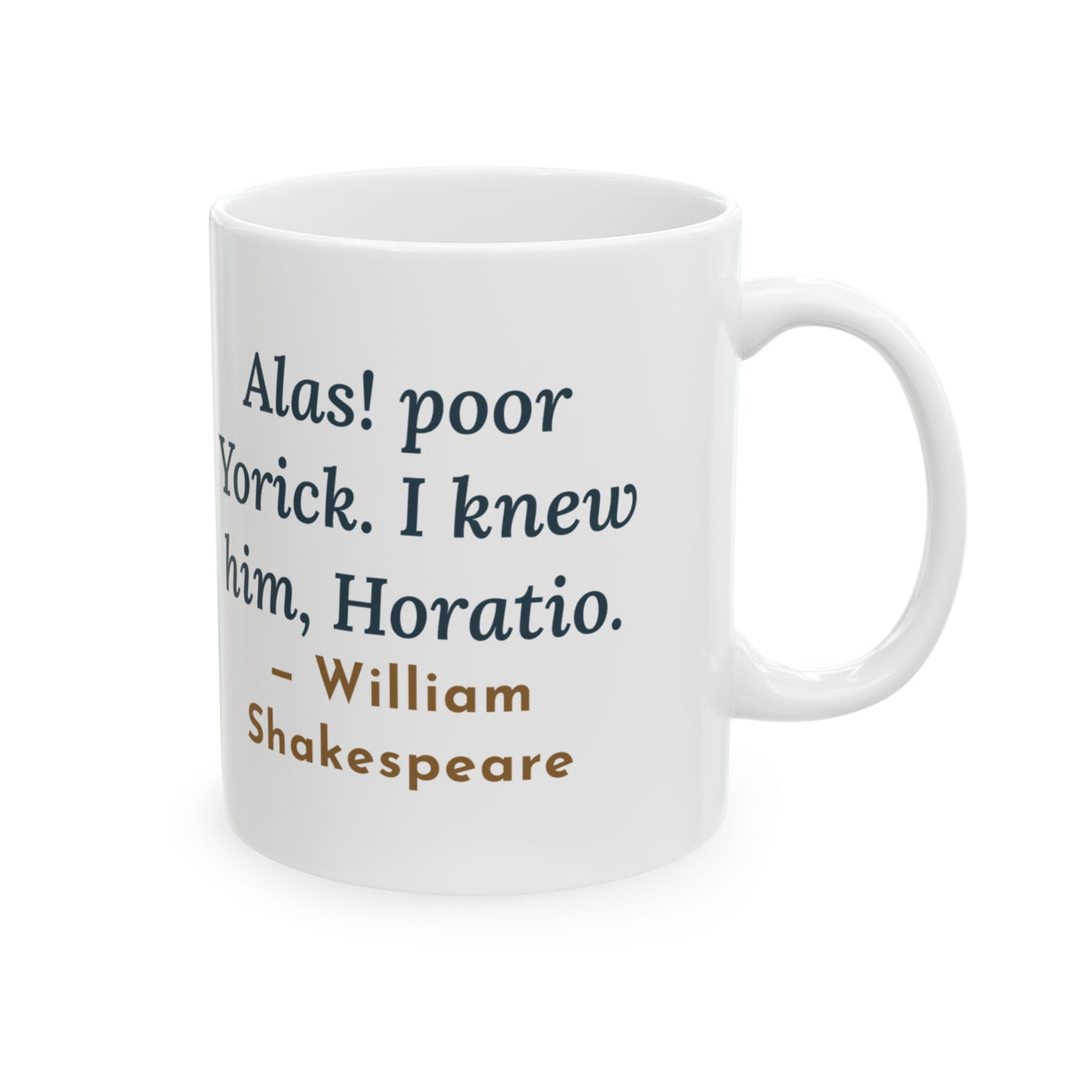 Shakespeare Quote Mug, Alas, Poor Yorick, Gothic Jester Skull Coffee Mug 11oz