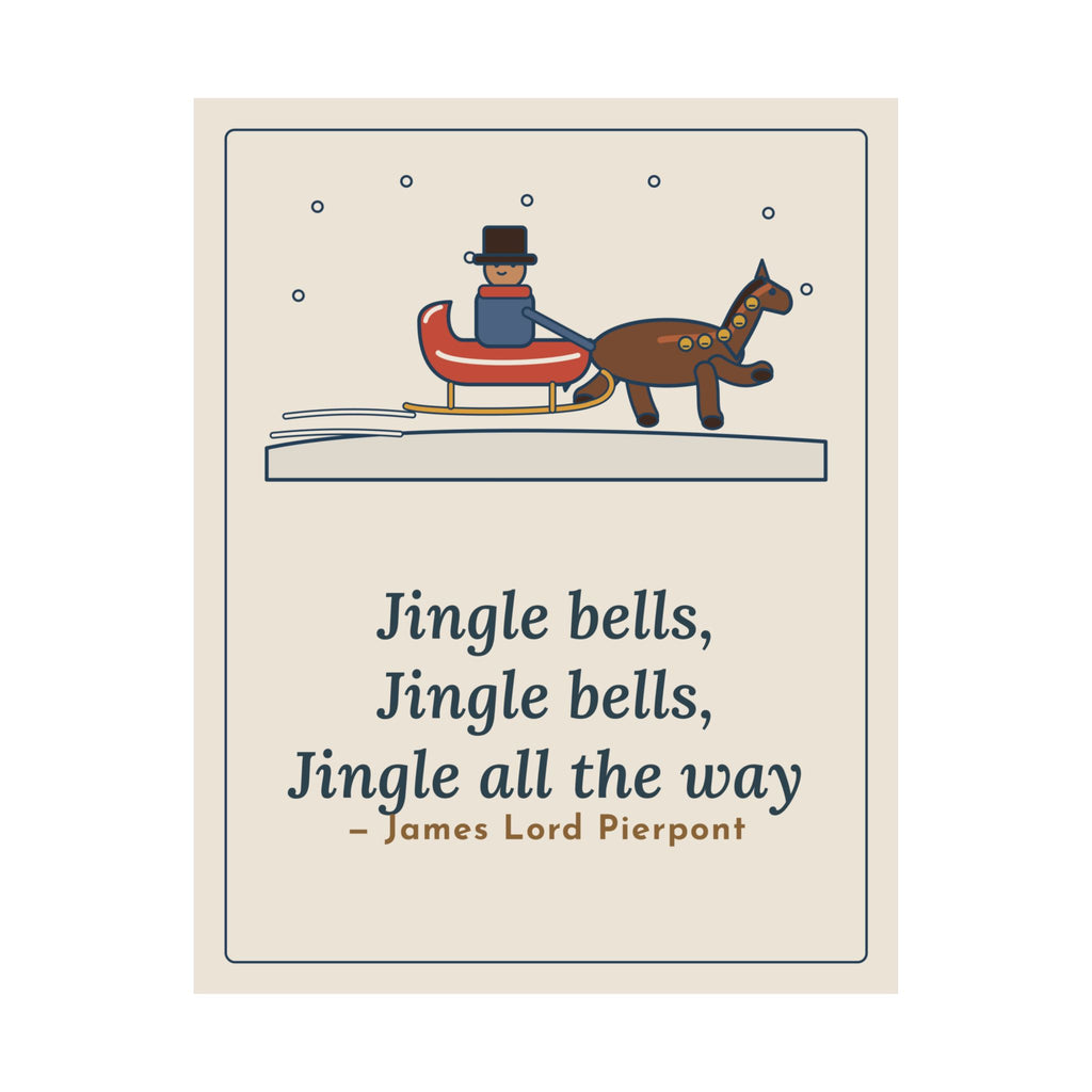 Pierpont Quote Poster, Sleigh Bells in the Snow, Christmas One-Horse Sleigh Wall Art