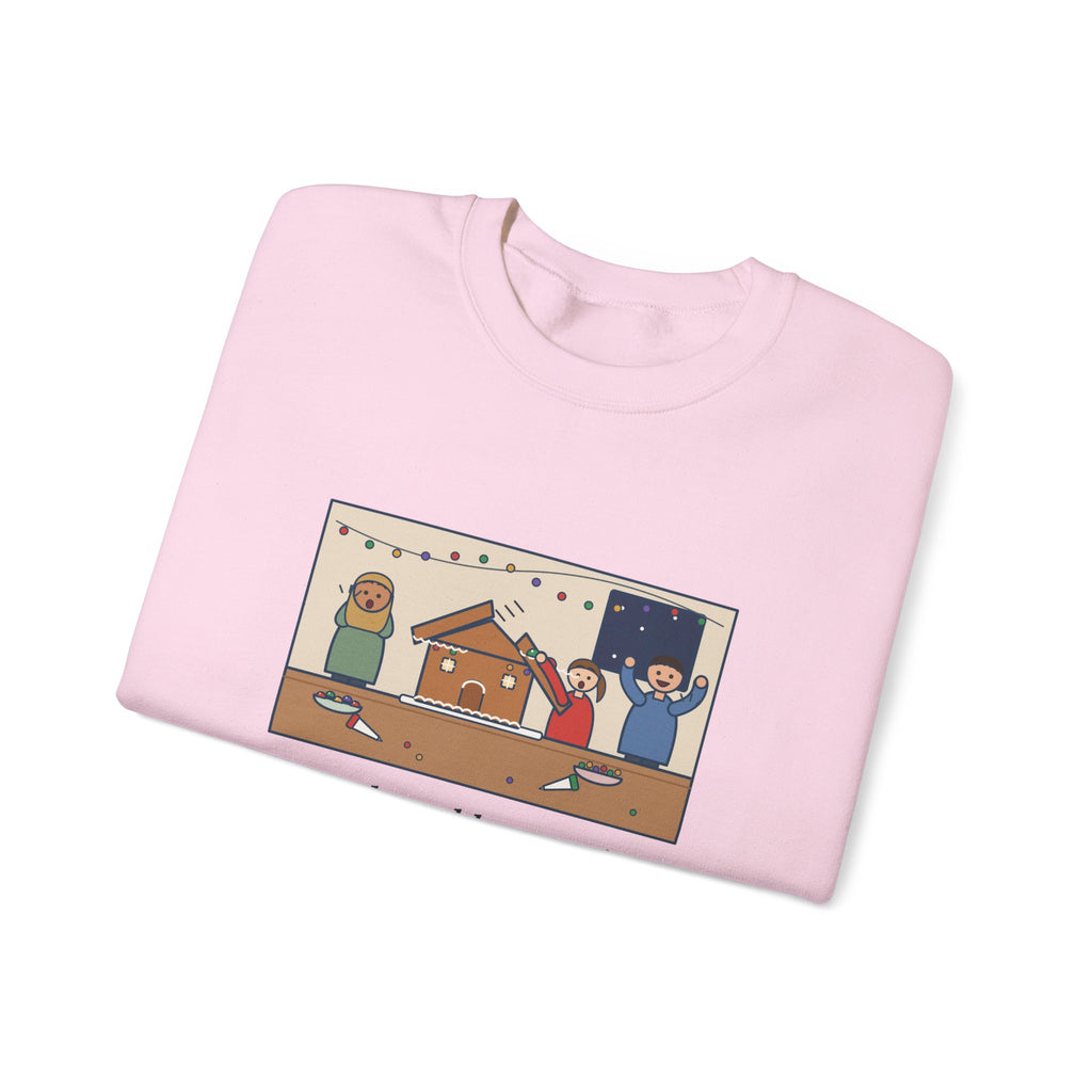 Gingerbread House Sweatshirt, The Roof Slid Off at the Second Gumdrop, Funny Holiday Baking Night Crewneck