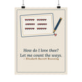 Browning Quote Poster, How Do I Love Thee, Love Tally of Hearts Wall Art