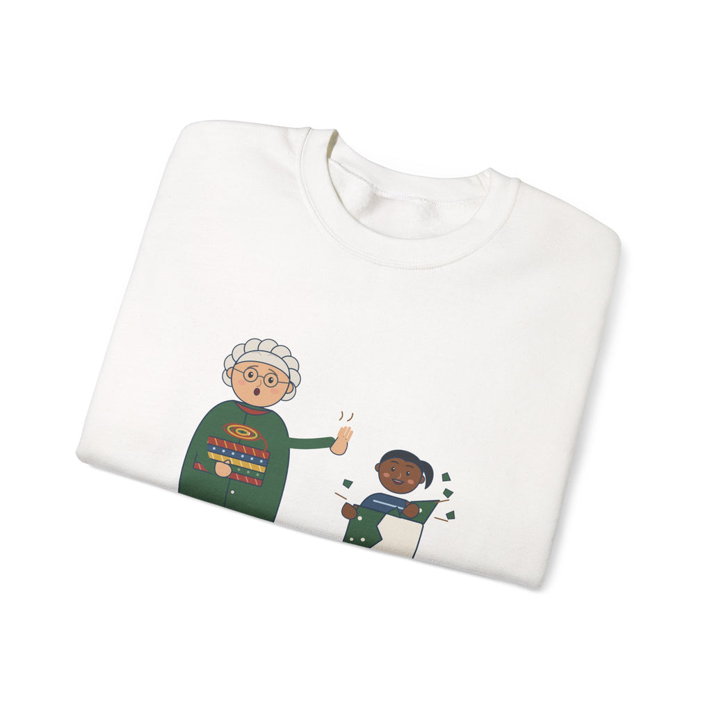 Grandma Christmas Crewneck Sweatshirt - Unwrap Carefully. I'm Reusing That Paper.