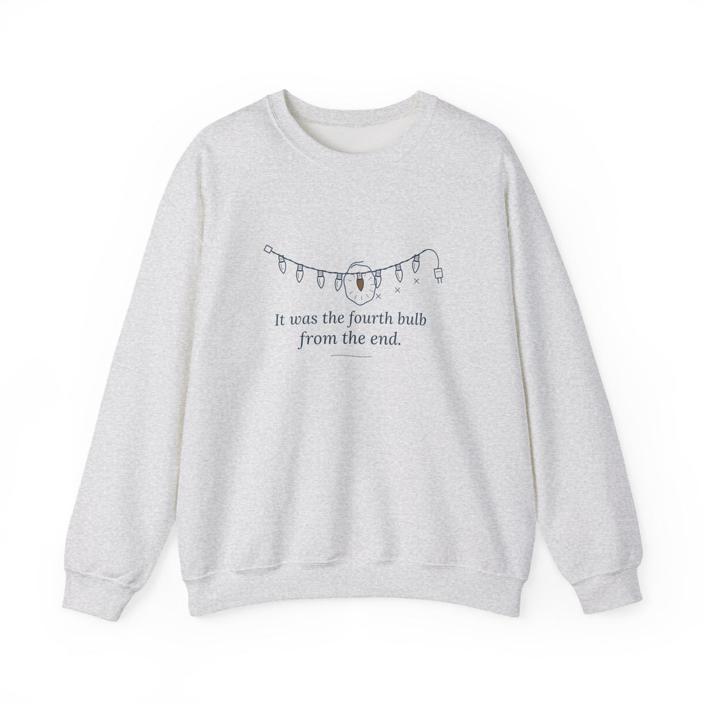 Funny Christmas Lights Crewneck Sweatshirt - It Was the Fourth Bulb From the End