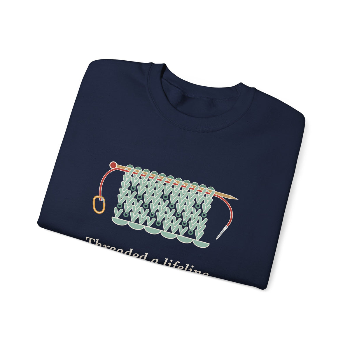 Lace Knitting Crewneck Sweatshirt - Threaded a Lifeline. Now I'm Brave.