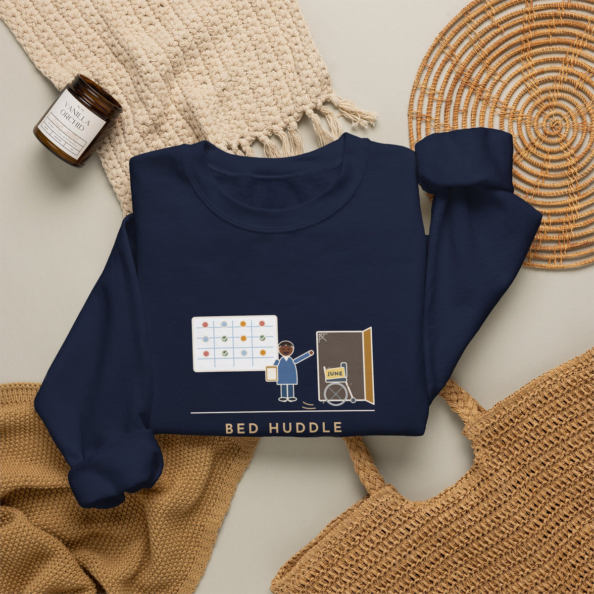 Bed Management Nurse Crewneck Sweatshirt - Three Beds and a Long-Lost Wheelchair