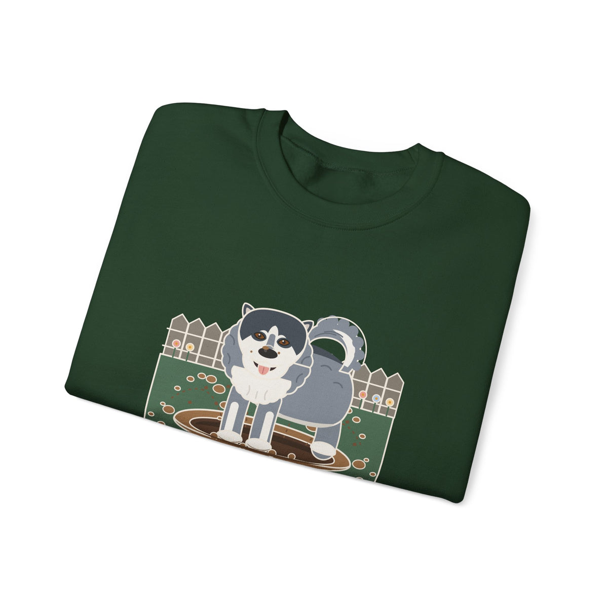 Alaskan Malamute Crewneck Sweatshirt - Malamute-Sized Backyard Crater Dog Owner Gift
