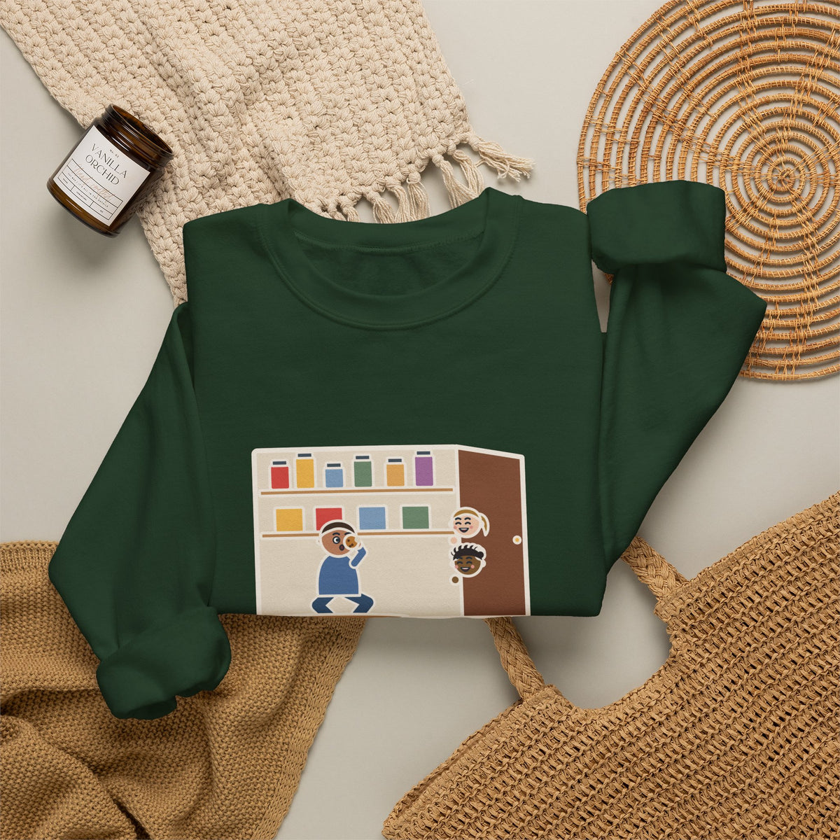 Parent Sweatshirt, Hid in the Pantry with a Cookie, Found by Two Kids in Under a Minute, Funny Pantry Hideout Crewneck