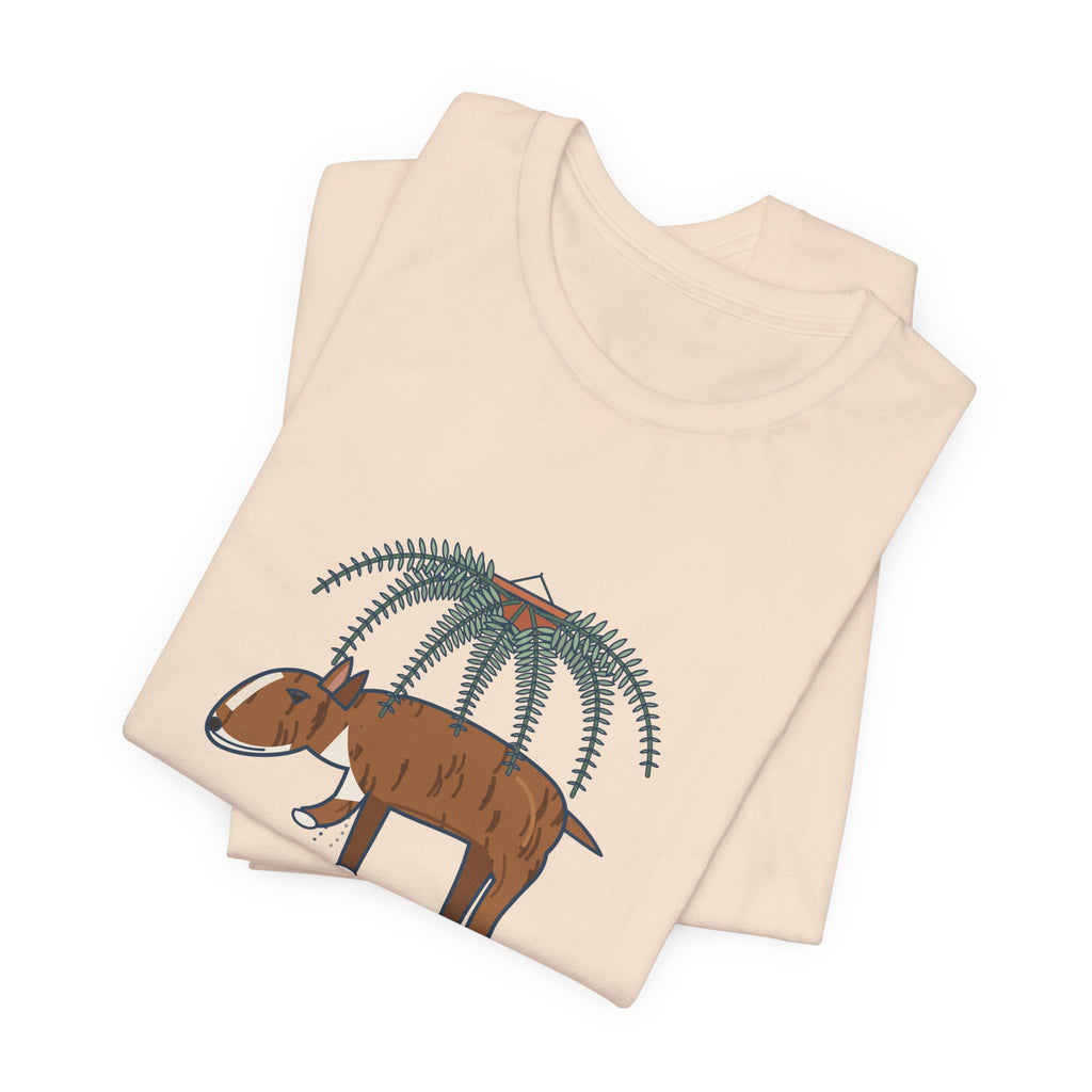 Bull Terrier T-Shirt - Trancing Under the Ferns Again Funny Ghost Walking Dog Tee