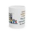 Grandkids at Christmas Mug, Arrived for the Holiday, The Fridge Door Opened Forty Times in the First Hour, Funny Coffee Mug 11oz
