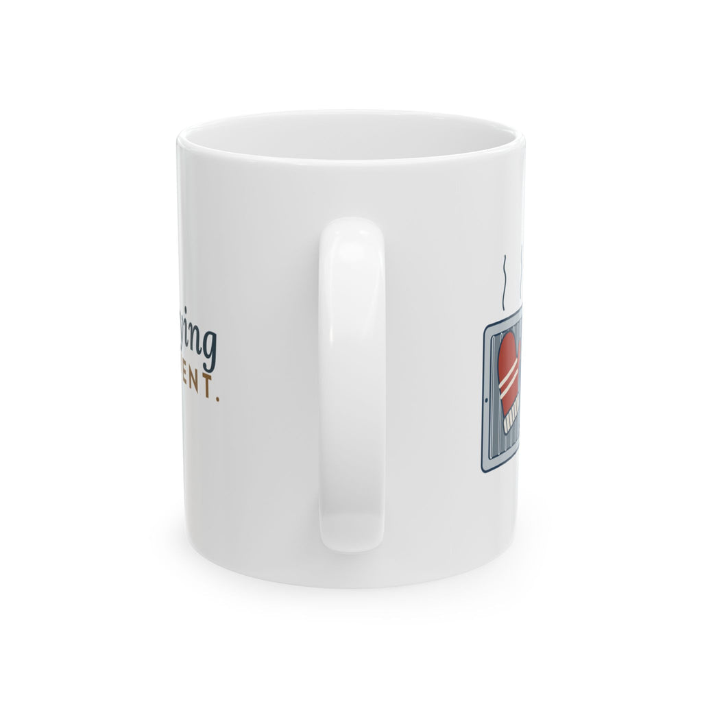 Winter Coffee Mug 11oz - Mittens Drying on Every Vent Cozy Gift Mug