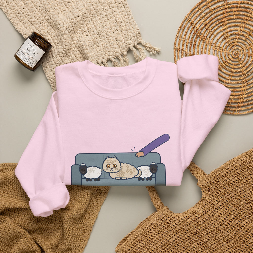 Selkirk Rex Crewneck Sweatshirt - Mistaken for a Stuffed Sheep