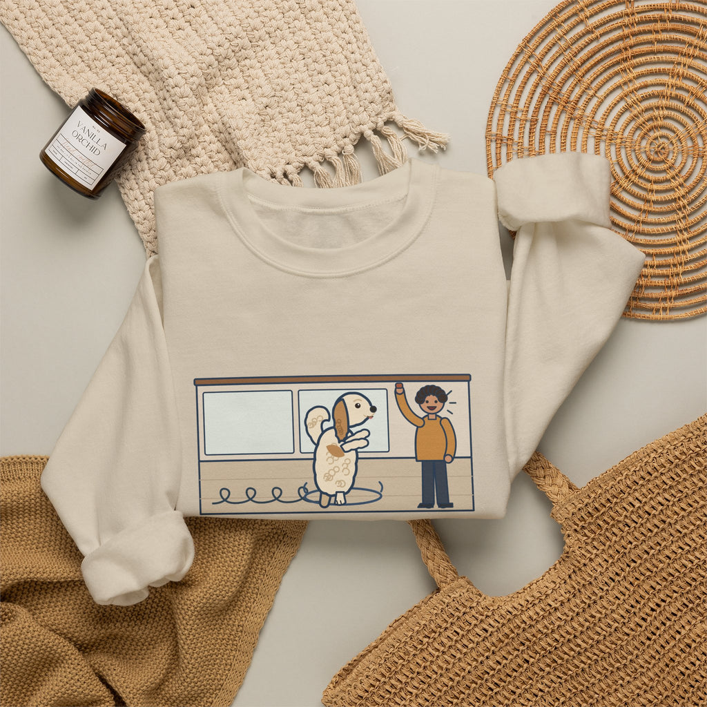 Havanese Crewneck Sweatshirt - Five Spins for One Treat Funny Dog Sweatshirt