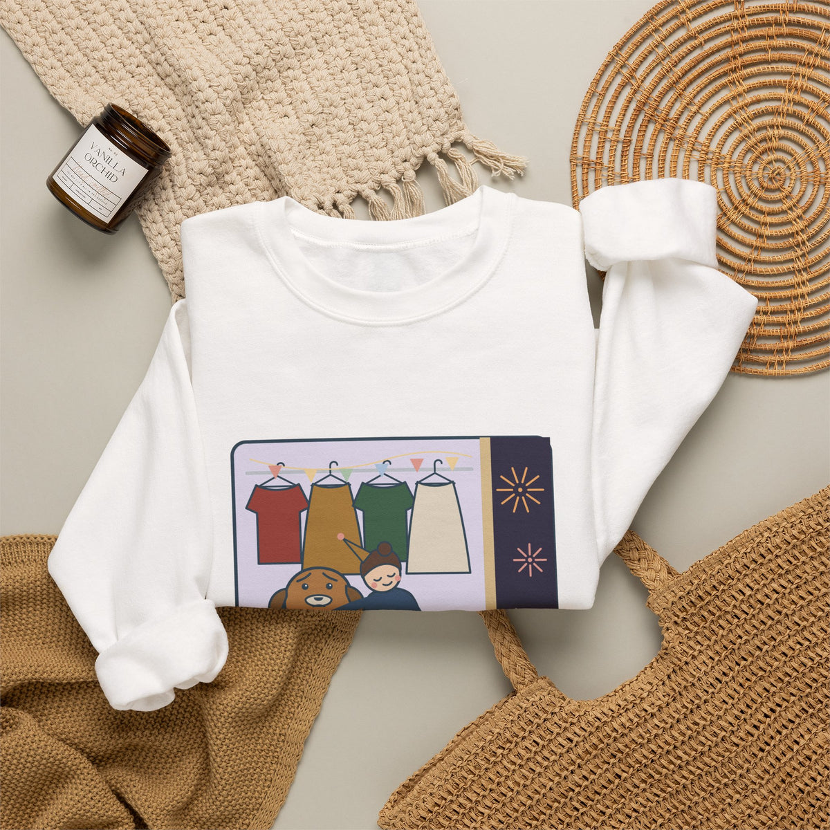 New Year 2027 Crewneck Sweatshirt - Rang in 2027 in the Closet with the Dog, Dog Mom and Dad Gift