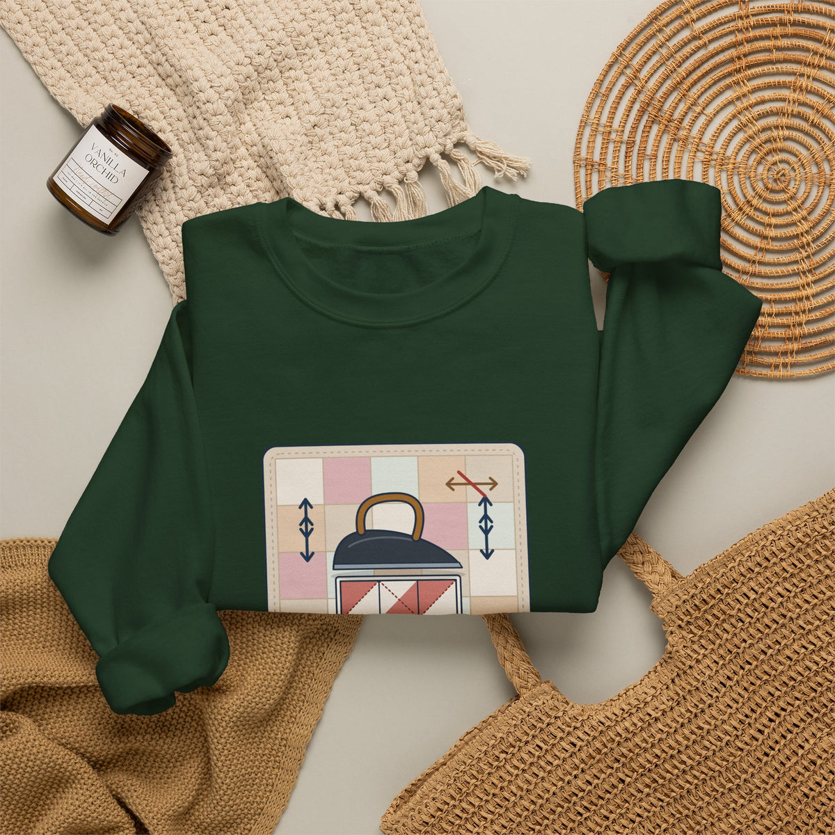 Quilting Crewneck Sweatshirt - Press, Don't Iron. Cozy Quilter Gift