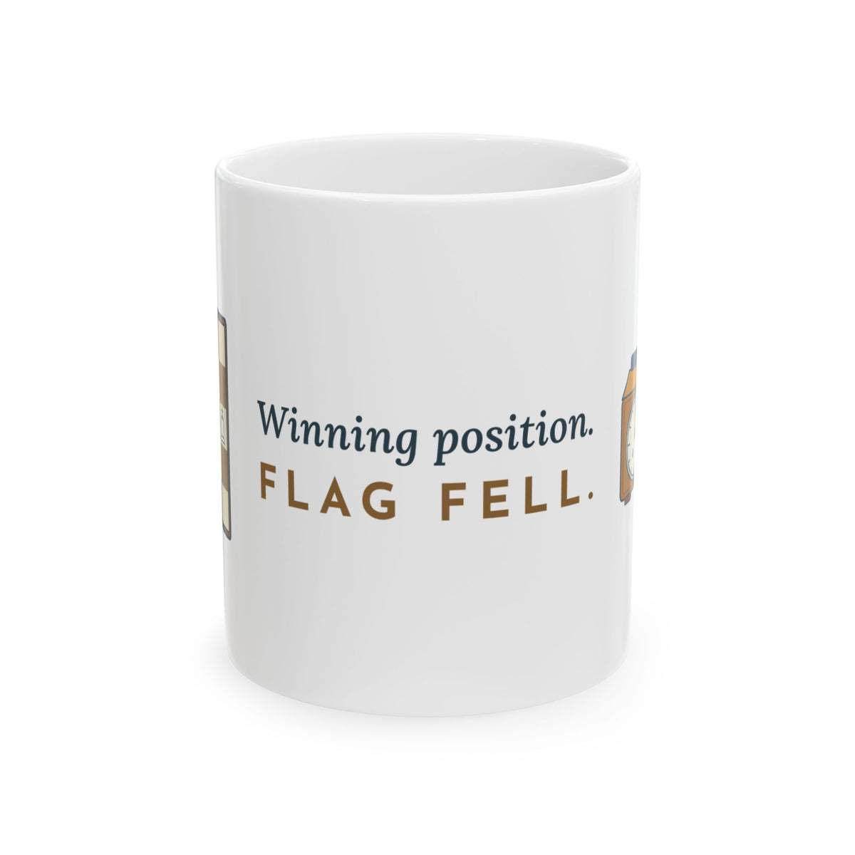 Chess Coffee Mug - Winning Position. Flag Fell. Blitz Player Gift Mug