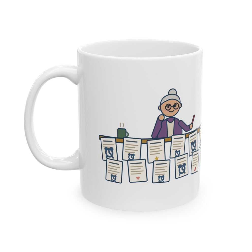 Creative Writing Teacher Coffee Mug - Twelve Stories, Nine End With Waking Up