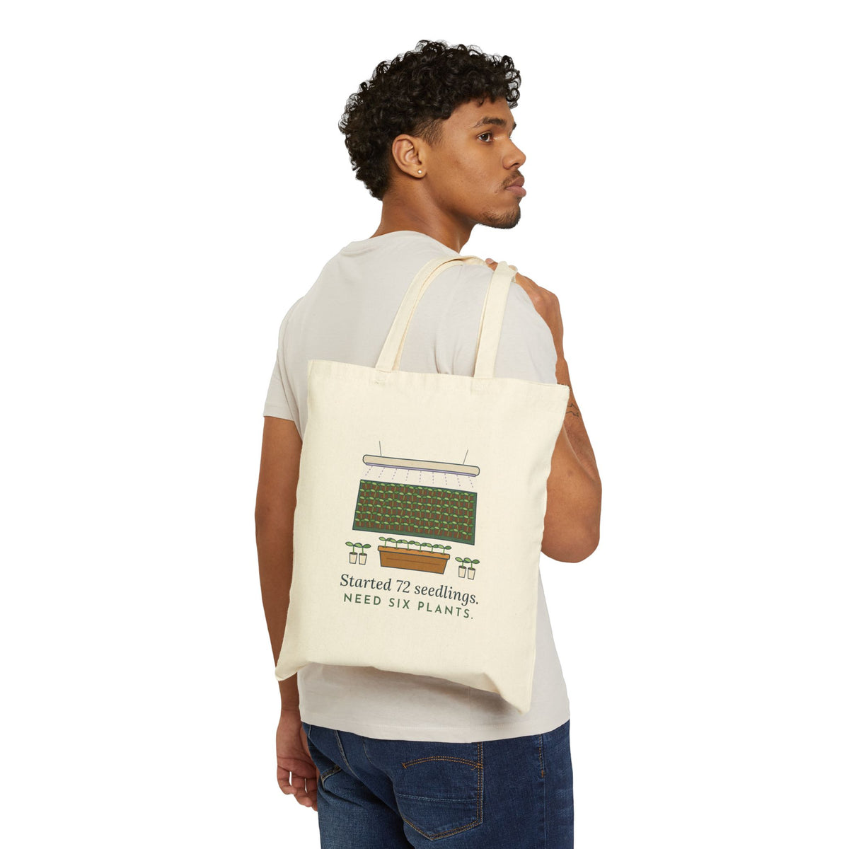 Seed Starting Tote Bag - Started 72 Seedlings. Need Six Plants. Garden Lover Tote