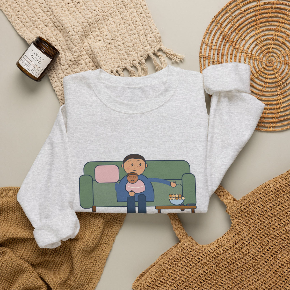 New Parent Crewneck Sweatshirt - Pinned Under a Contact Nap. Send Snacks.