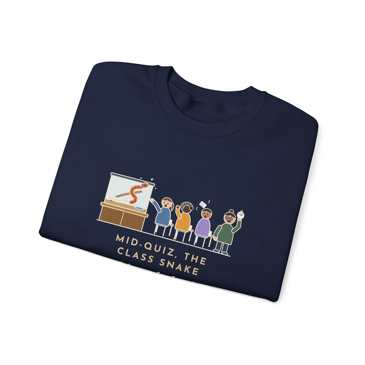 Zoology Teacher Crewneck Sweatshirt - Class Snake Shed During the Quiz