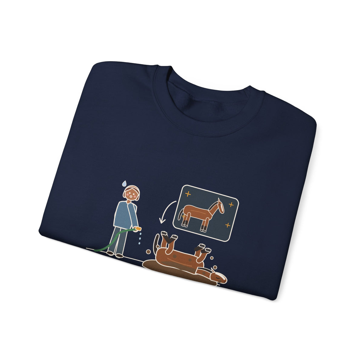 Horse Lover Crewneck Sweatshirt - Every Bath Ends in a Mud Roll