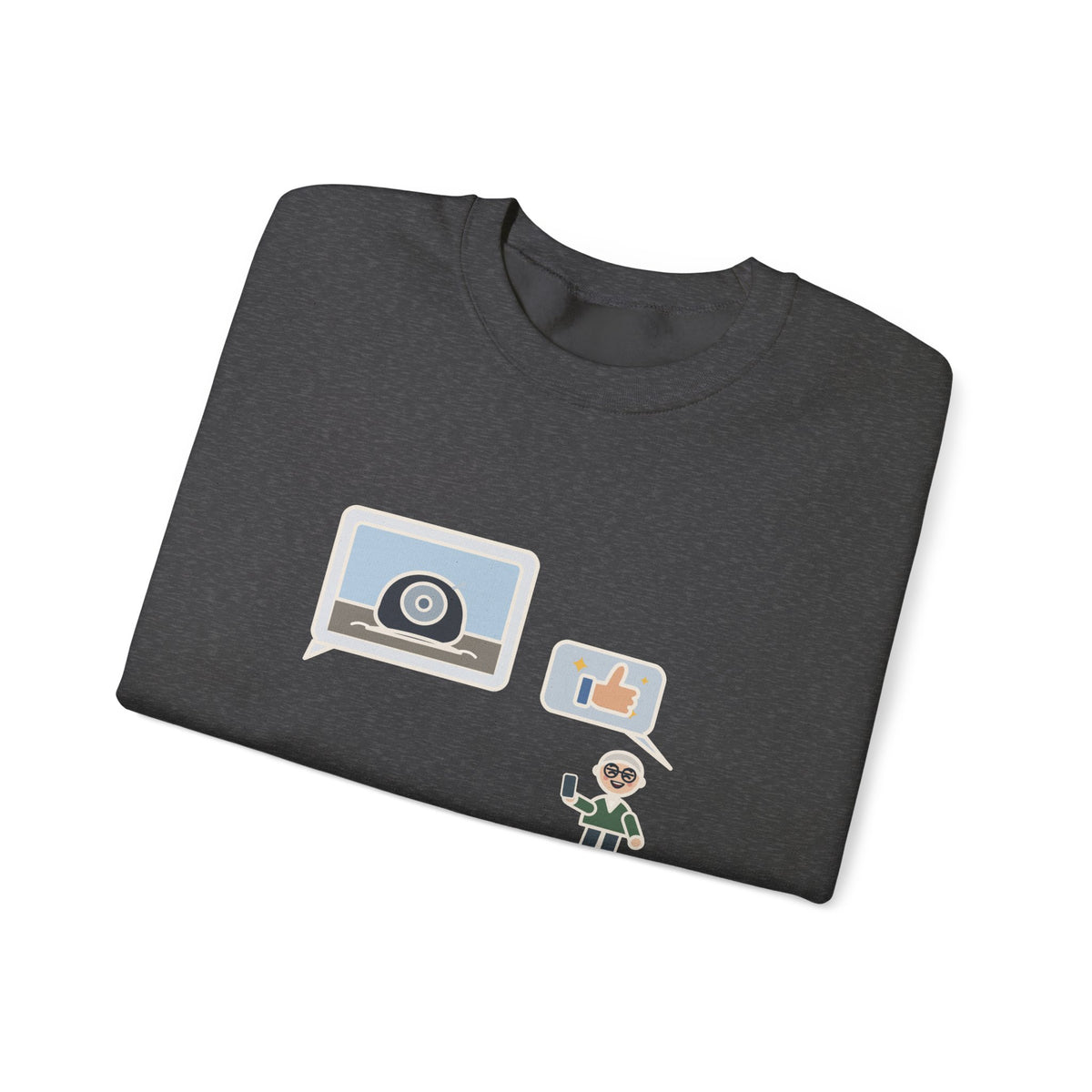Funny Family Group Chat Crewneck Sweatshirt - Dad Said Awesome to My Flat Tire