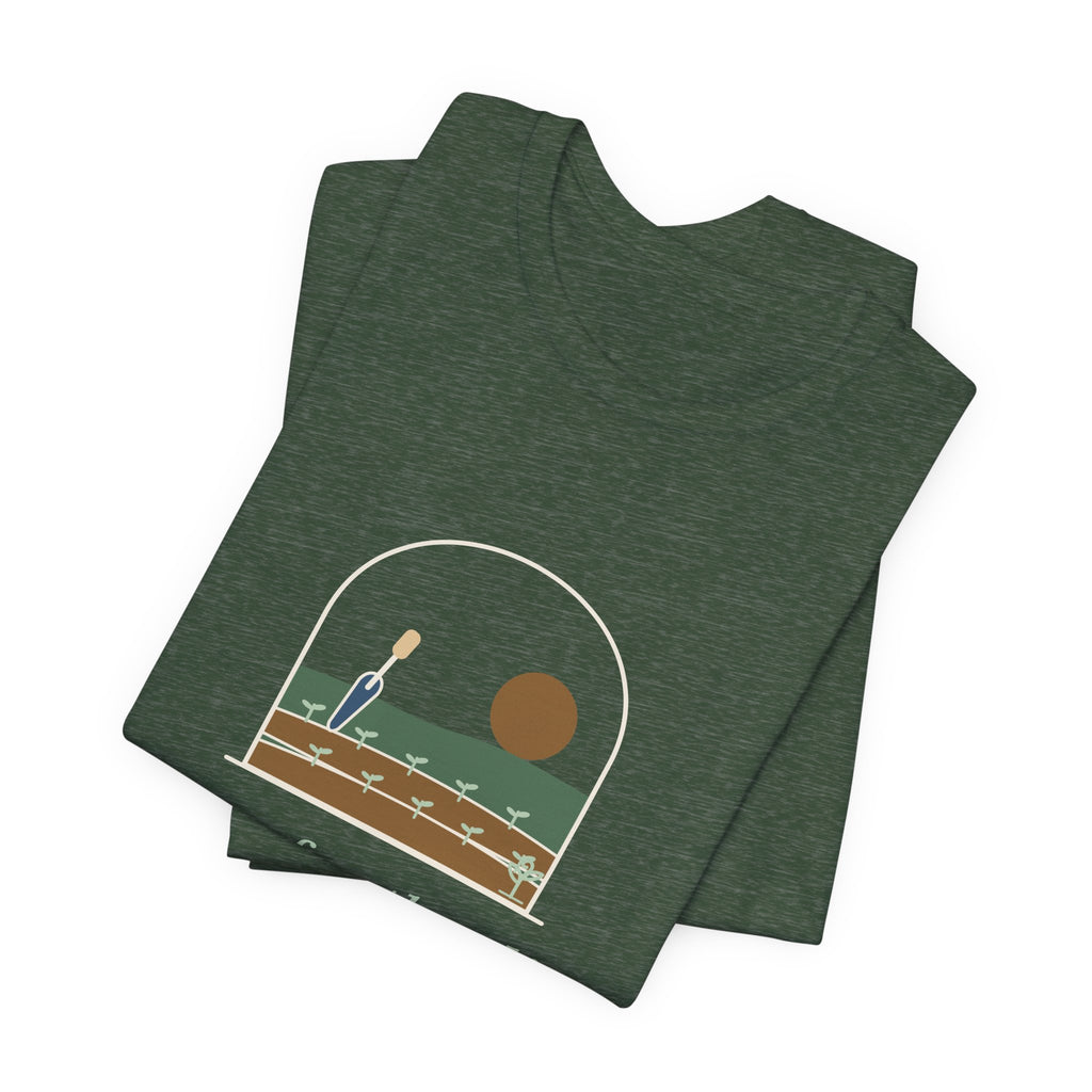 Gardening T-Shirt - Here for the Dirt and the Quiet. Garden Window Tee for Gardeners