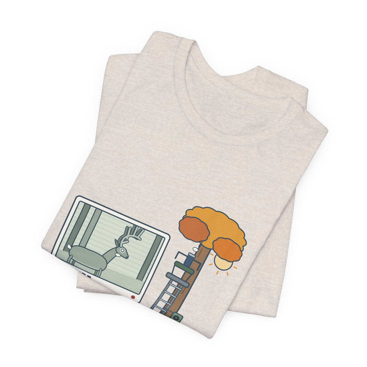 Deer Hunting T-Shirt - The Buck Only Shows Up on the Trail Cam. Funny Hunter Tee