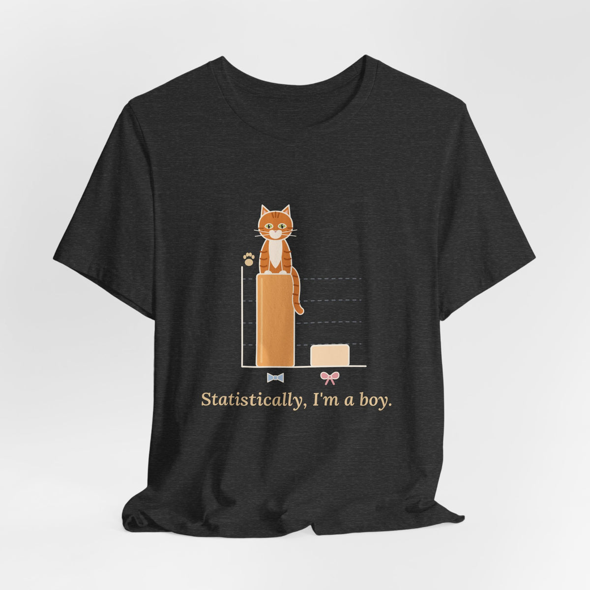 Orange Cat T-Shirt - Statistically, I'm a Boy. Funny Ginger Cat Owner Tee