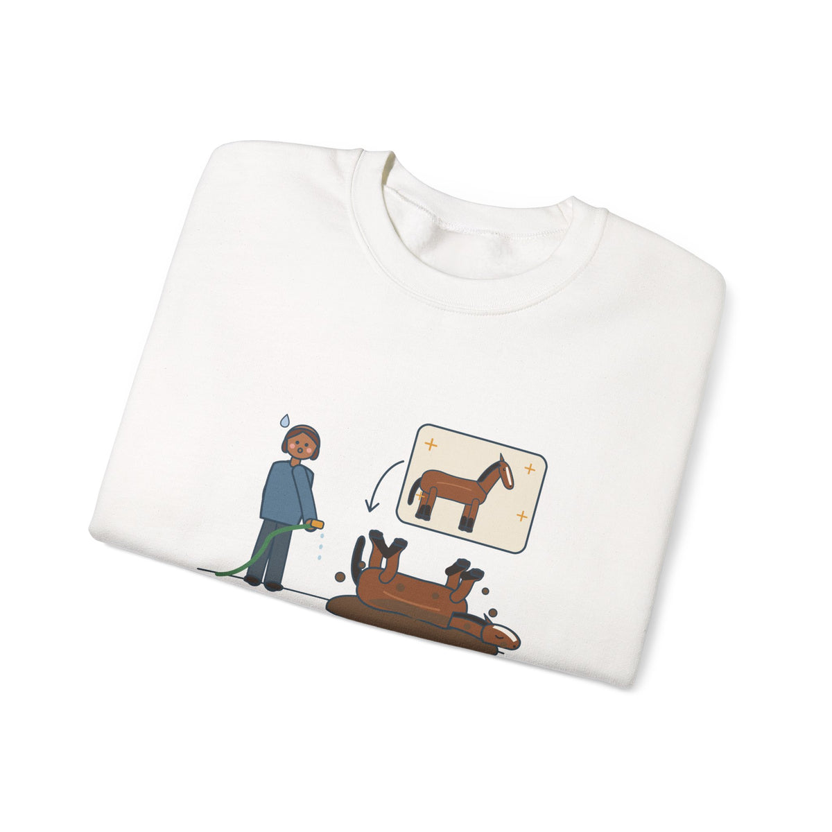 Horse Lover Crewneck Sweatshirt - Every Bath Ends in a Mud Roll