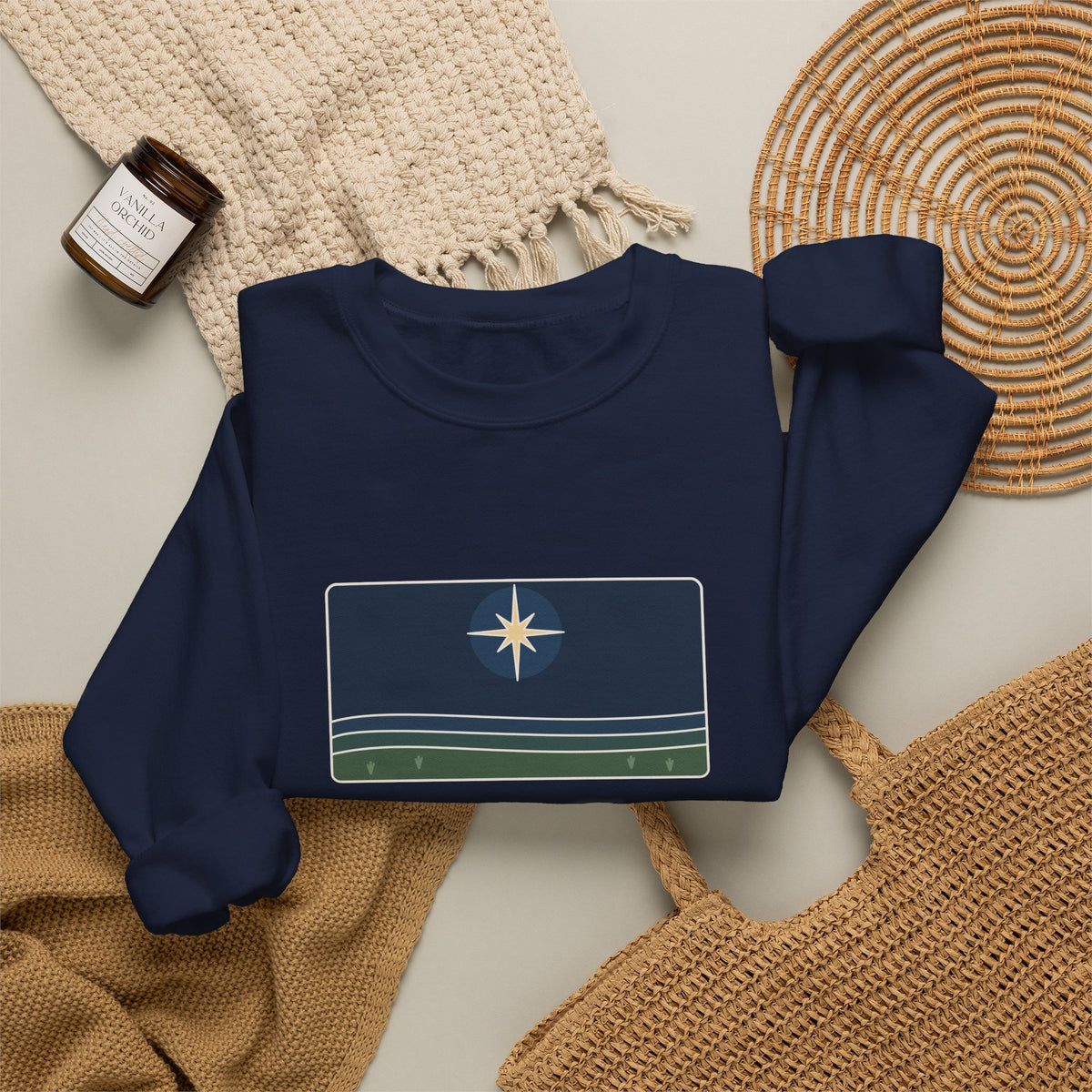 Good Tidings of Great Joy Sweatshirt, Christmas Luke 2:10 Quote Crewneck with Star over Field