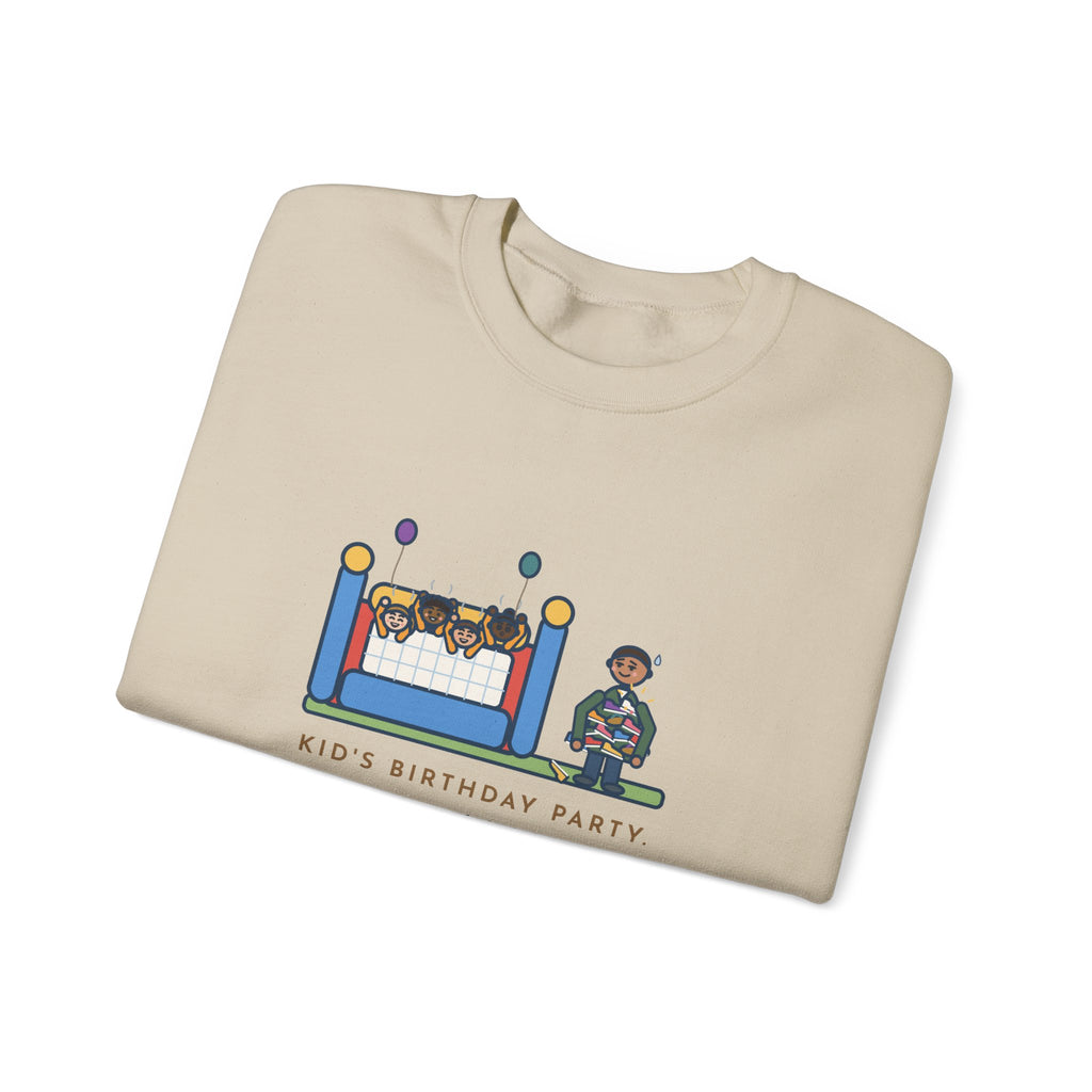 Birthday Party Sweatshirt, Sixteen Kids, One Bounce House, and I Held Every Shoe, Funny Backyard Party Crewneck