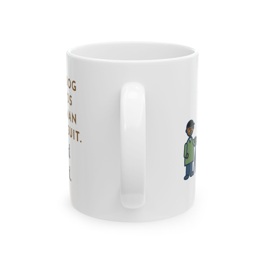 Holiday Photo Mug, Took the Dog for Photos with the Man in the Red Suit, He Licked the Beard, Funny Coffee Mug 11oz