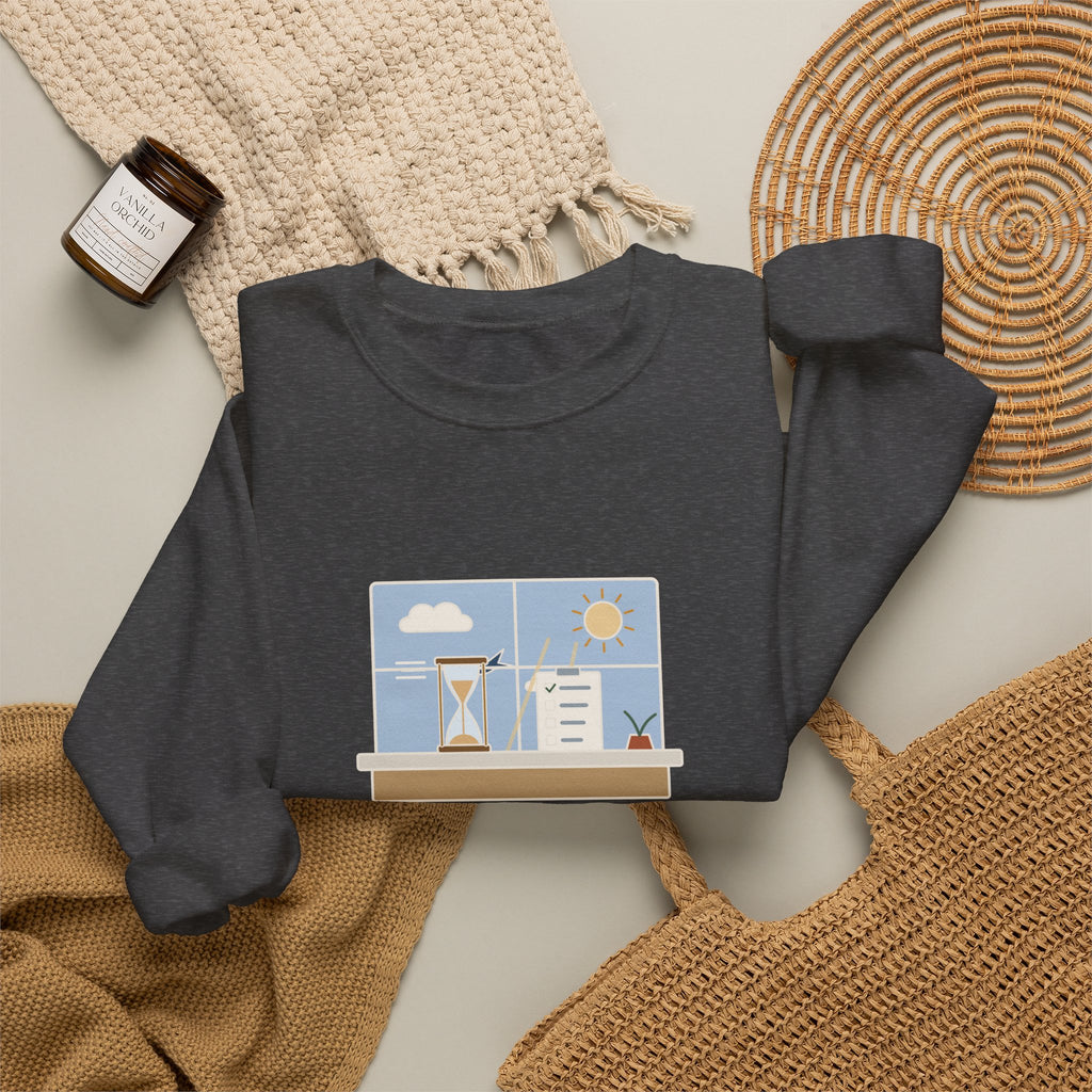 While We Are Postponing, Life Speeds By Sweatshirt, Stoic Seneca Quote Crewneck with Swift Past the Window