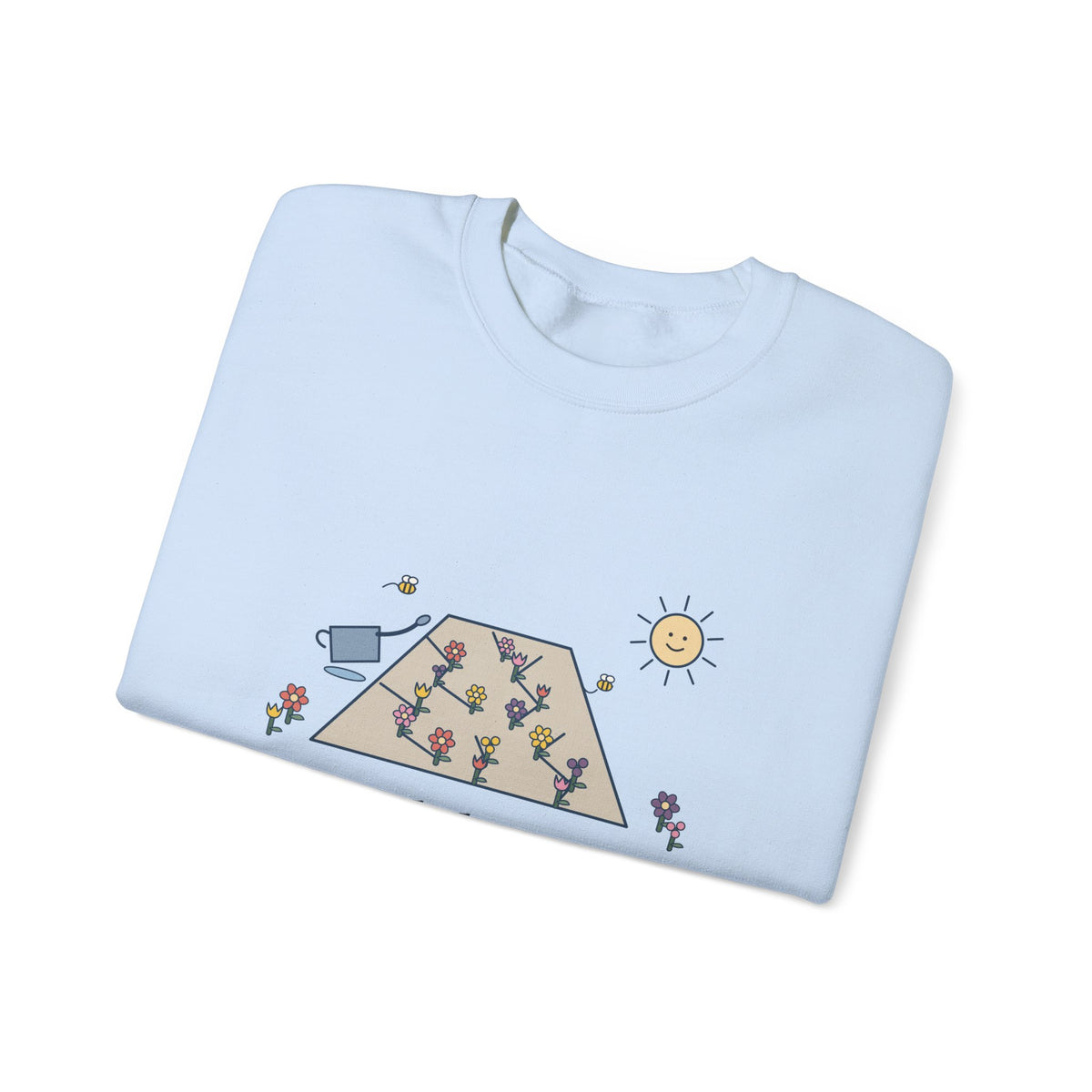 Earth Laughs in Flowers Sweatshirt, Garden Emerson Quote Crewneck with Wildflower Path