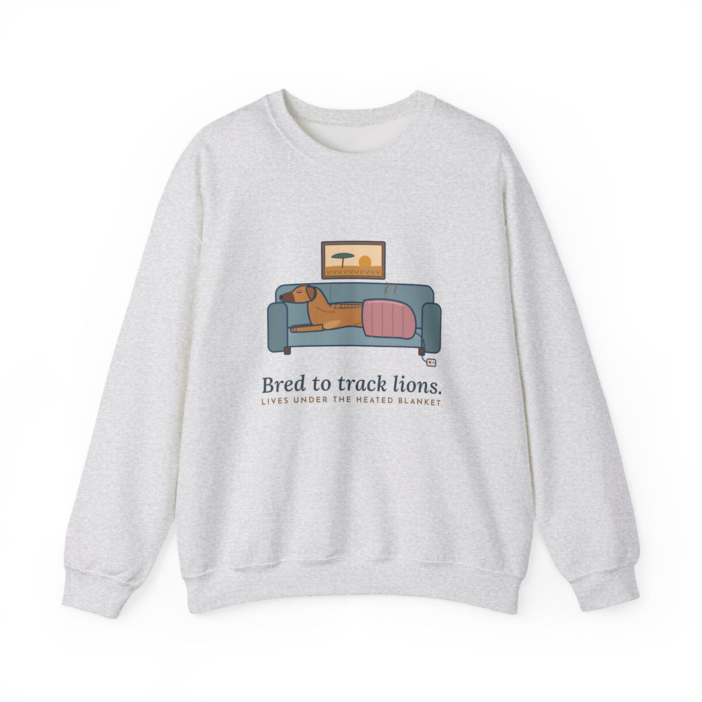 Rhodesian Ridgeback Crewneck Sweatshirt - Lives Under the Heated Blanket