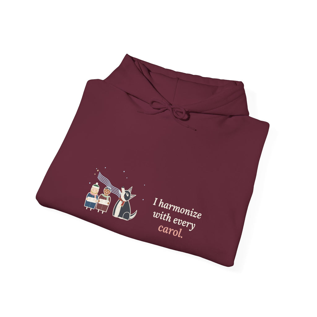 Husky Hoodie - I Harmonize With Every Carol Siberian Husky Christmas Hooded Sweatshirt