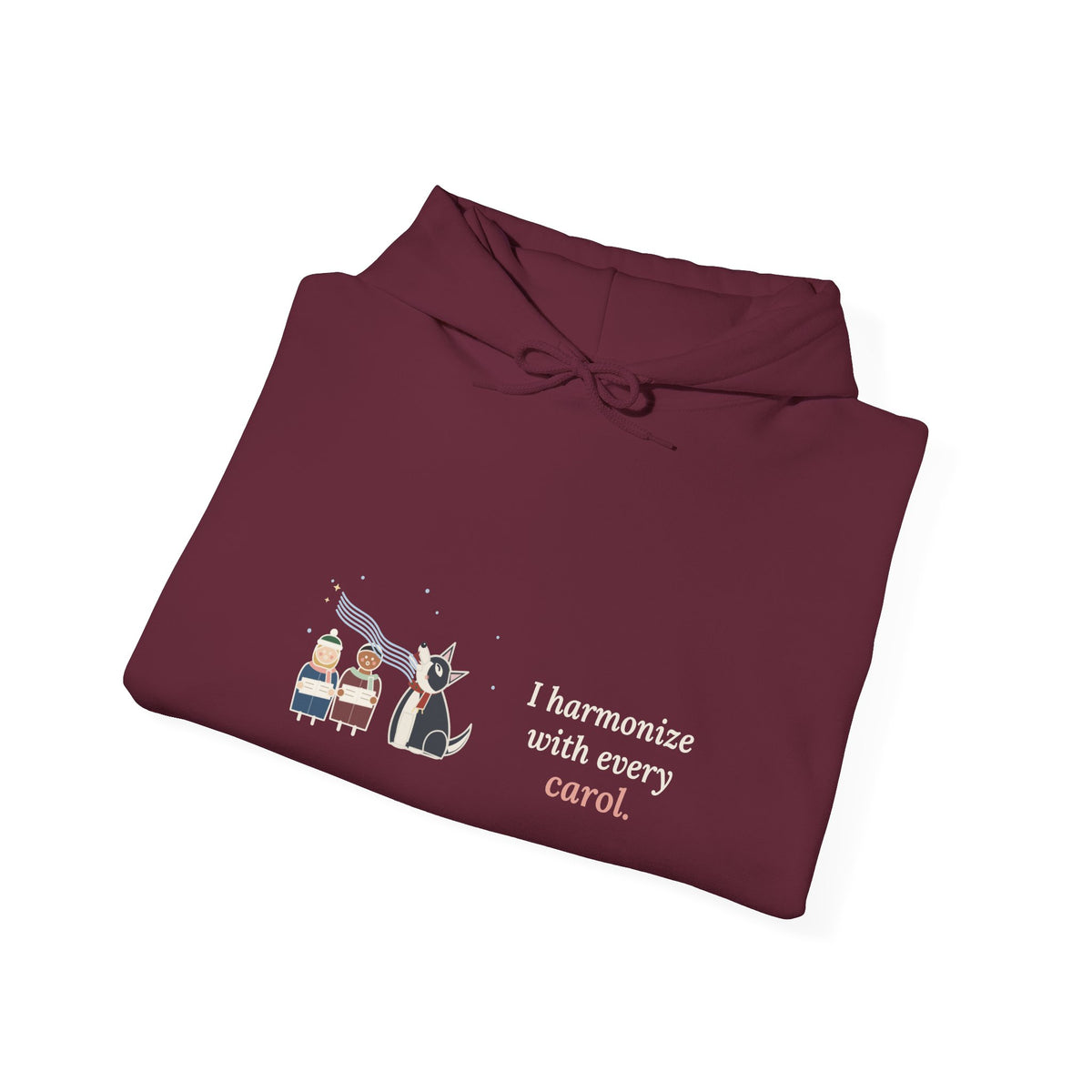 Husky Hoodie - I Harmonize With Every Carol Siberian Husky Christmas Hooded Sweatshirt