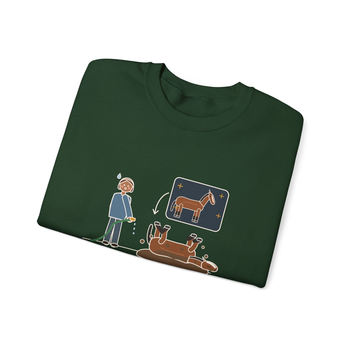 Horse Lover Crewneck Sweatshirt - Every Bath Ends in a Mud Roll