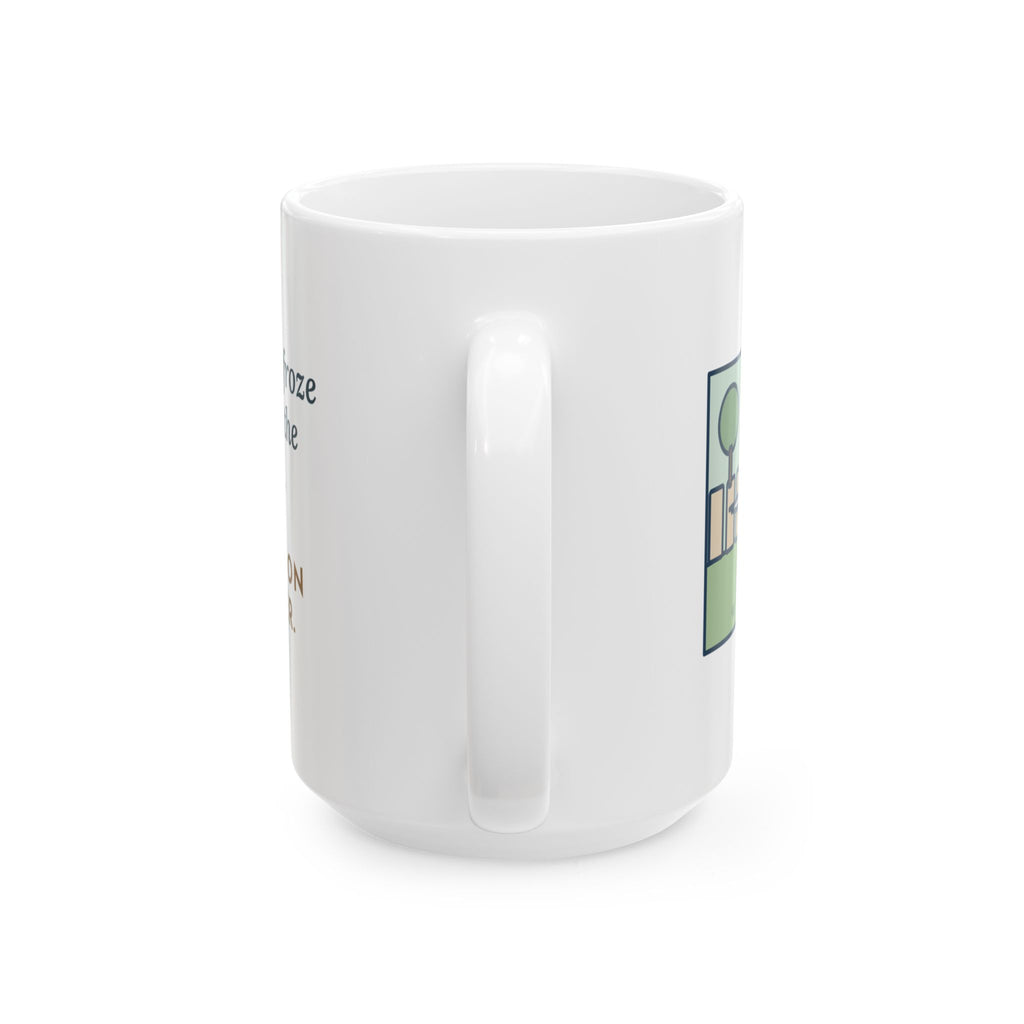 Froze Mid-Step in the Backyard, Target Was a Sparrow on the Feeder 15oz Mug, Large Funny English Setter Coffee Mug