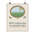 Shakespeare Quote Poster, Shall I Compare Thee to a Summer's Day, Love Framed Meadow Wall Art