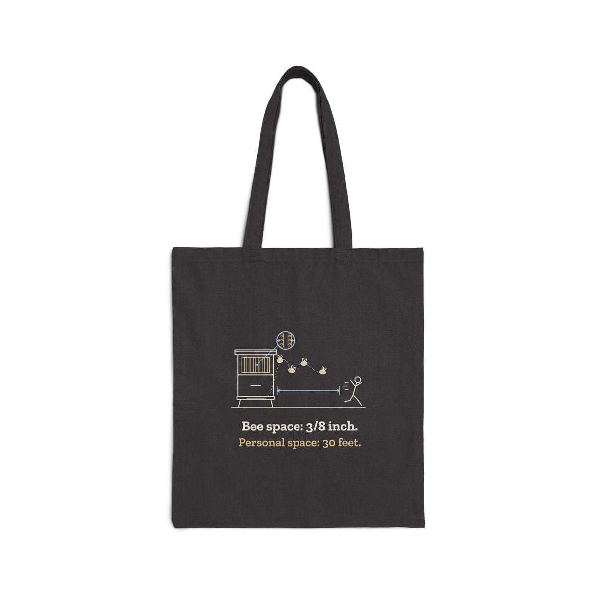 Beekeeping Tote Bag - Bee Space: 3/8 Inch. Personal Space: 30 Feet. Gift Tote
