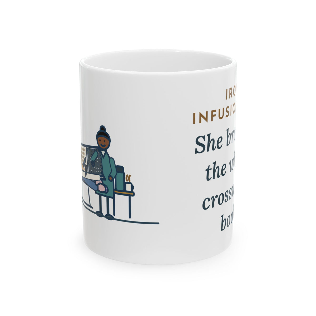 Hematology Clinic Nurse Mug - Iron Infusion Day, She Brought the Whole Crossword Book 11oz Mug