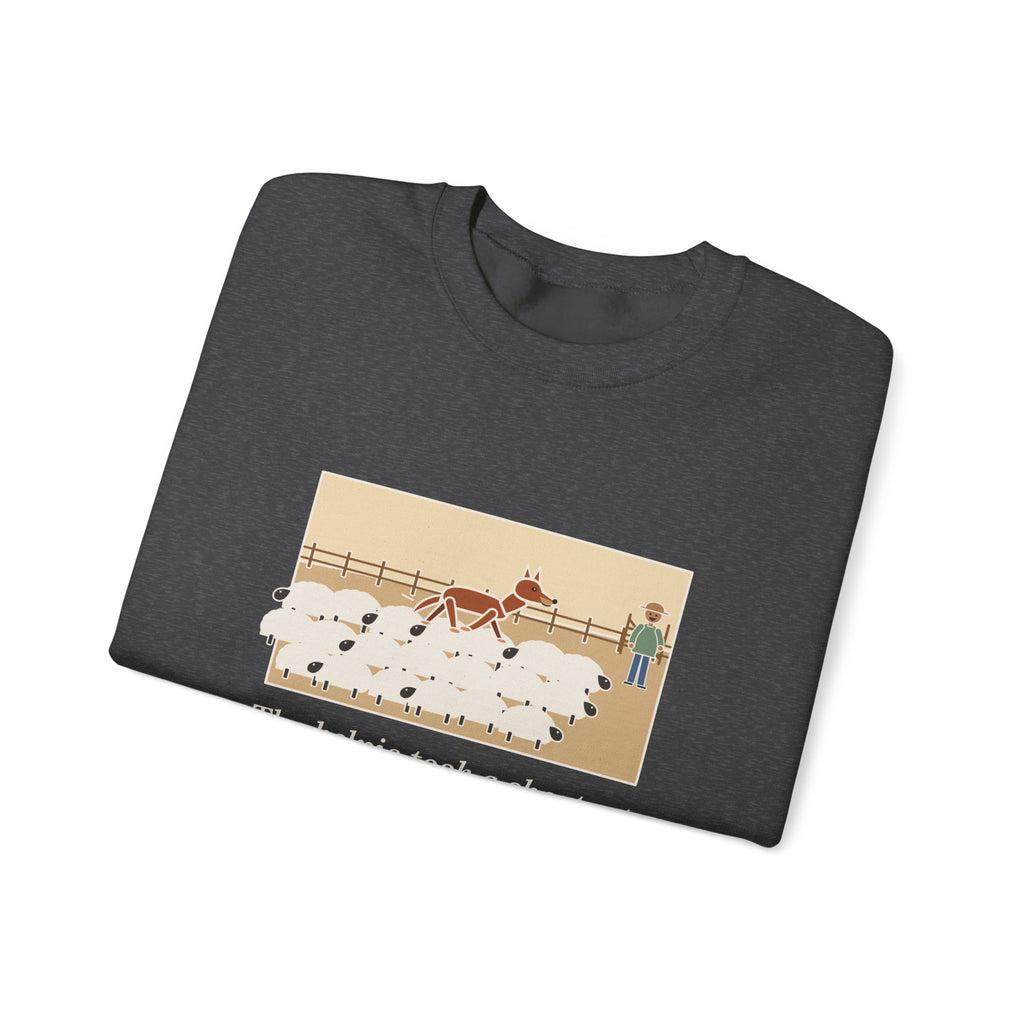 Australian Kelpie Sweatshirt, Took a Shortcut Across the Backs of the Sheep, Funny Paddock Shortcut Crewneck