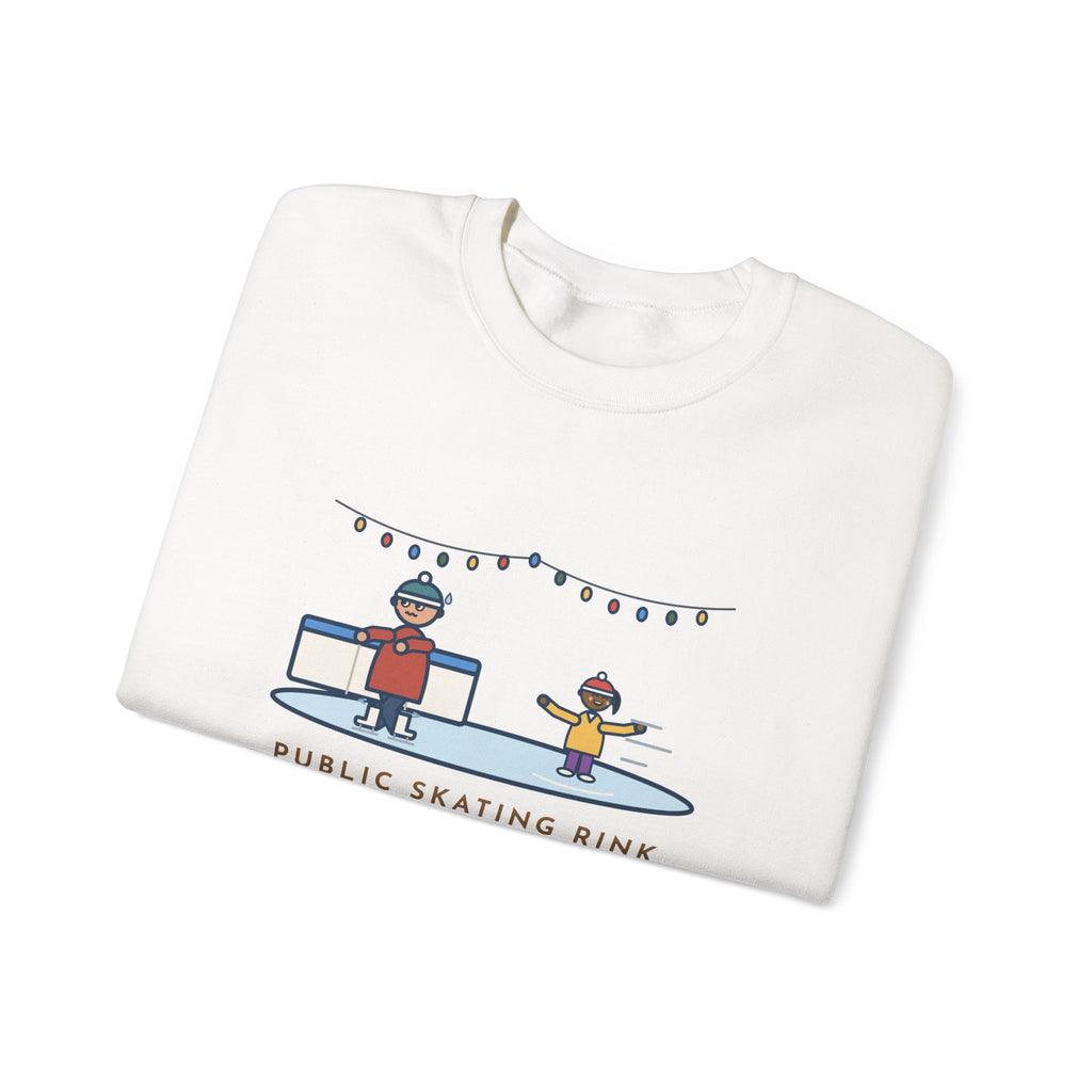 Ice Skating Sweatshirt, Held the Wall for an Hour, A Six-Year-Old Skated Past Me Backward, Funny Outdoor Rink Crewneck