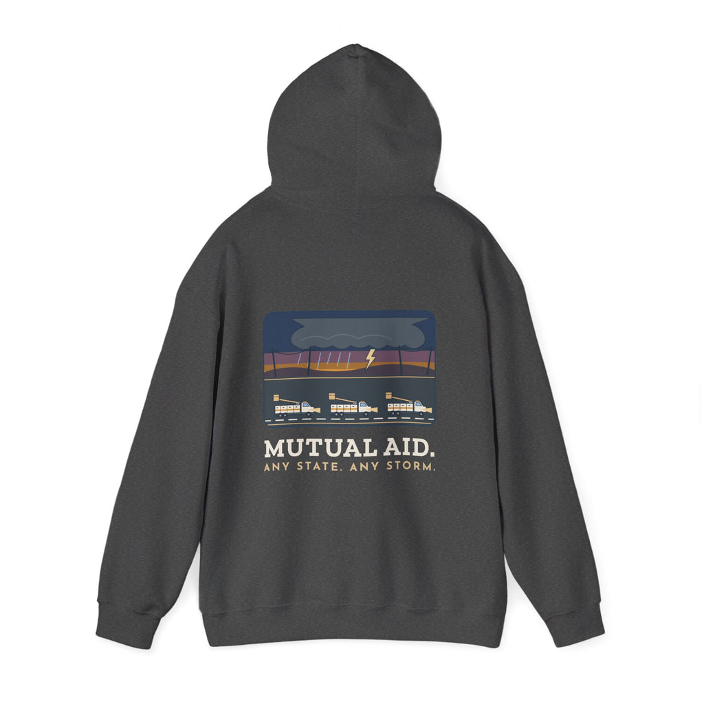 Lineworker Hoodie - Mutual Aid. Any State. Any Storm. Lineman Gift Hoodie
