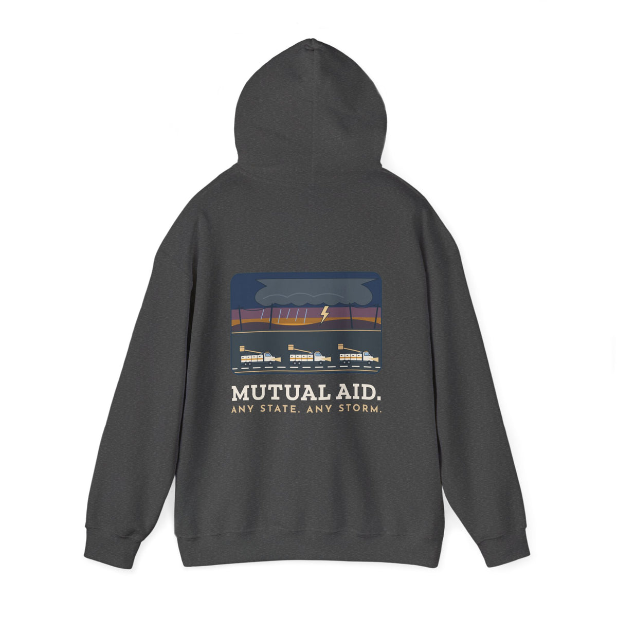 Lineworker Hoodie - Mutual Aid. Any State. Any Storm. Lineman Gift Hoodie