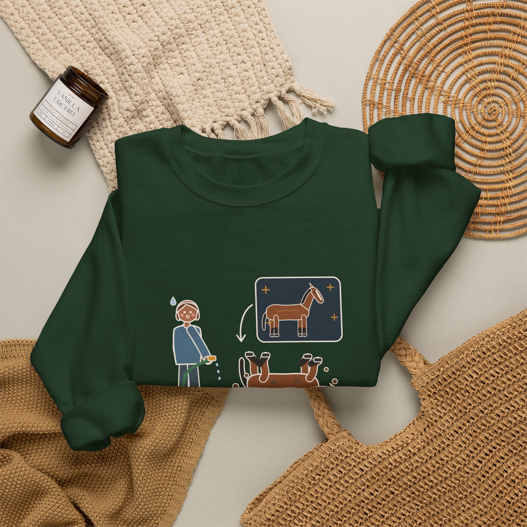 Horse Lover Crewneck Sweatshirt - Every Bath Ends in a Mud Roll