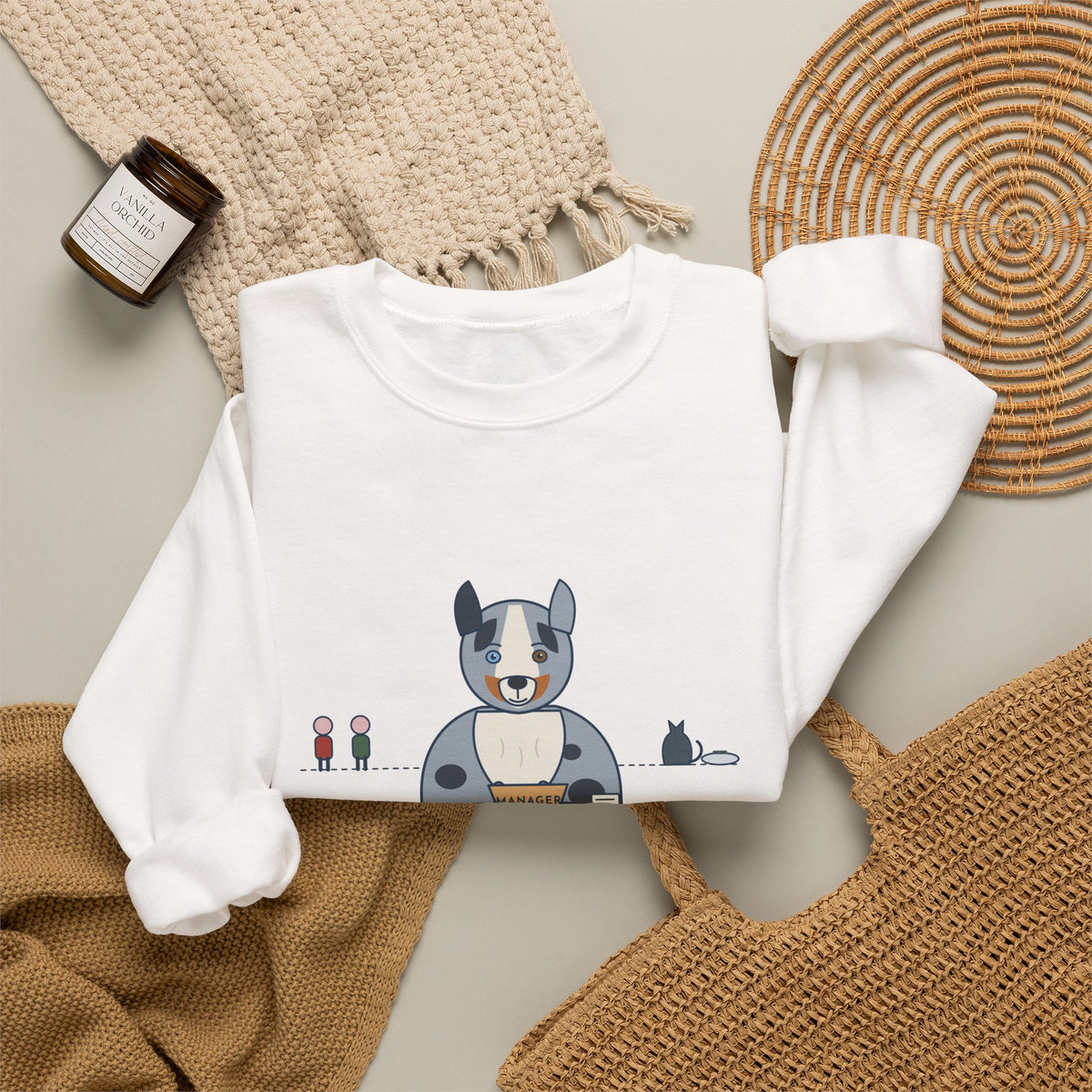 Australian Shepherd Crewneck Sweatshirt - Gave Him a Job. He Promoted Himself.